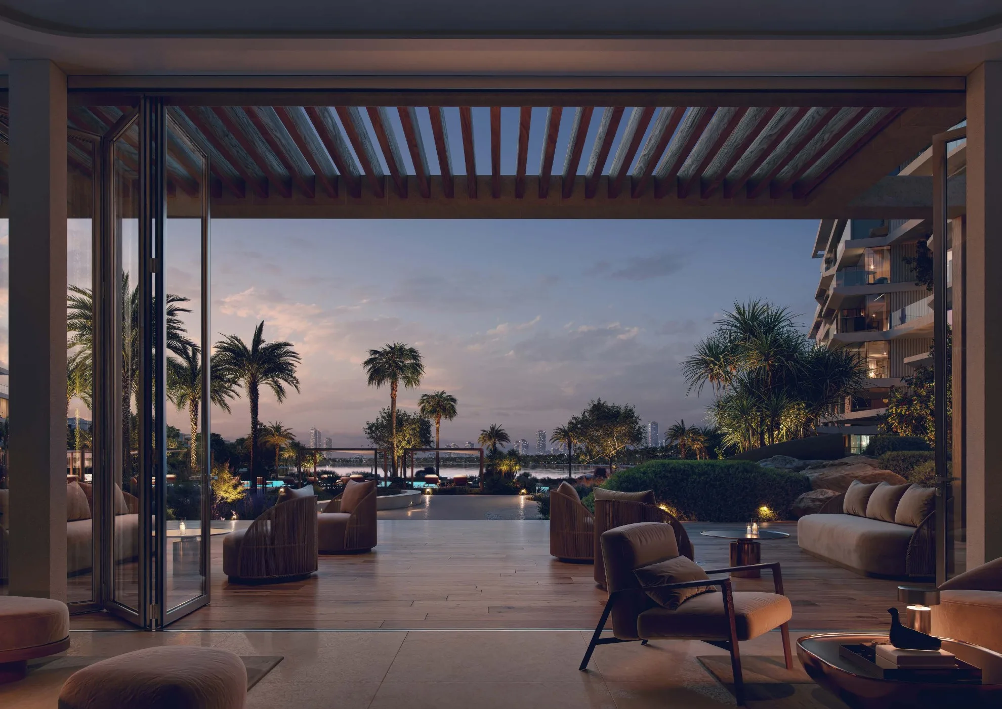 Dining in the landscape at Lunaya